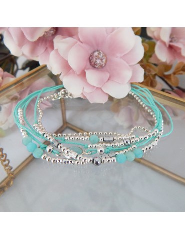 Bracelet multi rangs lagon...