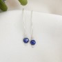 Boucles d'oreilles crochet argent 925 et Lapis Lazuli