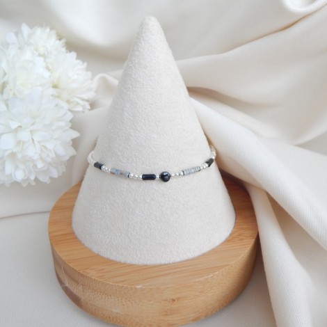 Bracelet élastique Argent 925 & pierres naturelles