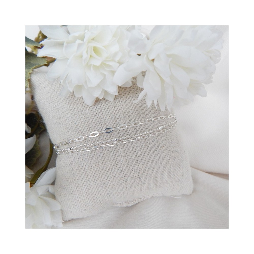 Bracelet argent 3 chaines